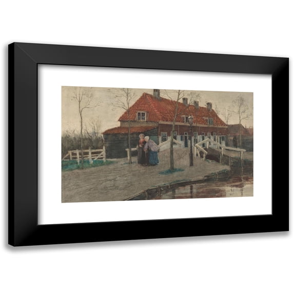 Theo Mesker 18x12 Black Modern Framed Museum Art Print Titled - Village Face (1872)