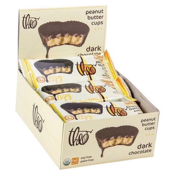 Theo Peanut Butter Cups, Dark Chocolate, Organic-12 x 1.3 oz