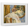 thumbnail image 1 of Theo Van Rysselberghe 4x14 White Modern Wood Framed Wall Art Titled - Woman In a Mirror, 1 of 5