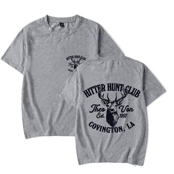 Theo Von Merch Hitter Hunt Club T-shirt Fashion t shirt Men Women Short Sleeve Tee Crewneck Top