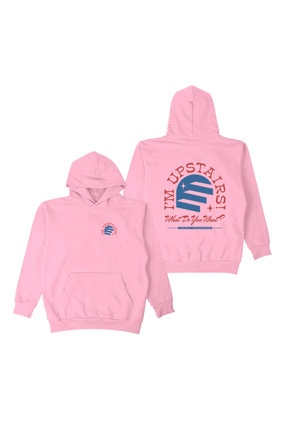 Theo Von Merch Hoodie I'm Upstairs Logo Printed Long Sleeve Sweatshirt Women Men Streetwear Pullover