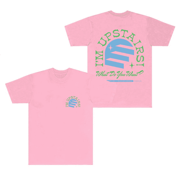 Theo Von Merch T-Shirt I'm Upstairs Graphic Printed Short Sleeve T Shirts Women Men Streetwear Top Tee