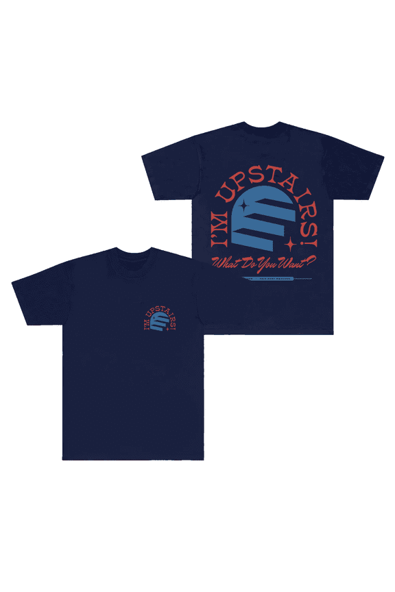 Theo Von Merch T-Shirt I'm Upstairs Logo Printed Short Sleeve T Shirts Women Men Streetwear Top Tees