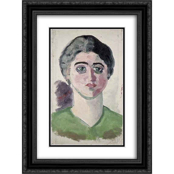 Theo van Doesburg 2x Matted 18x24 Black Ornate Framed Art Print 'Portrait of Lena Milius'