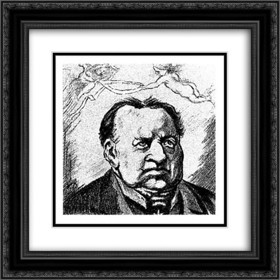 Theo van Doesburg 2x Matted 20x20 Black Ornate Framed Art Print 'Abraham Kuyper'