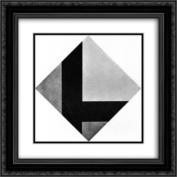 Theo van Doesburg 2x Matted 20x20 Black Ornate Framed Art Print 'Counter composition VIII'