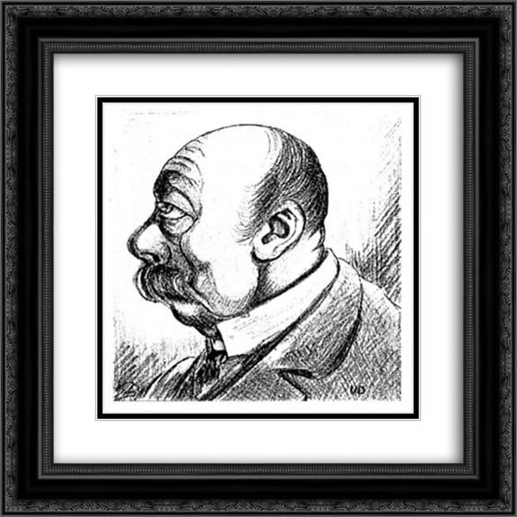 Theo van Doesburg 2x Matted 20x20 Black Ornate Framed Art Print 'Don Juan'