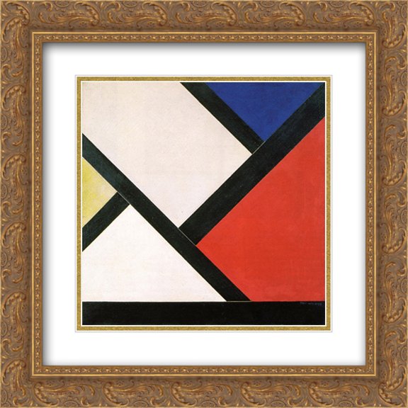 Theo van Doesburg 2x Matted 20x20 Gold Ornate Framed Art Print 'Counter composition XIV'