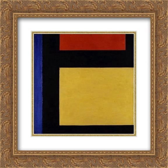 Theo van Doesburg 2x Matted 20x20 Gold Ornate Framed Art Print 'Counter composition X'