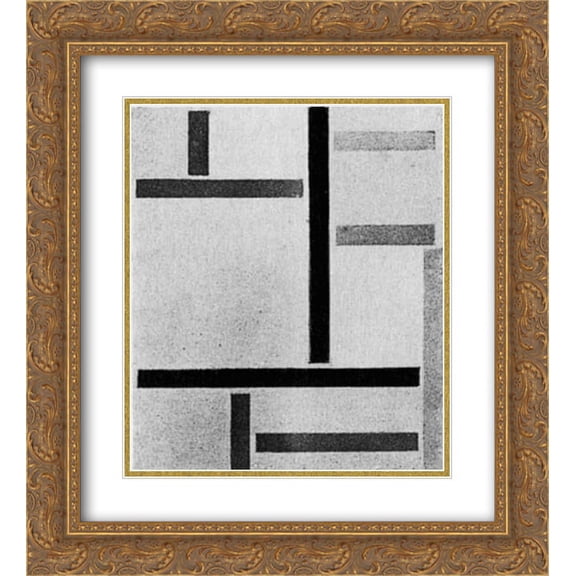 Theo van Doesburg 2x Matted 20x24 Gold Ornate Framed Art Print 'Composition XXV'