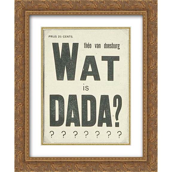 Theo van Doesburg 2x Matted 20x24 Gold Ornate Framed Art Print 'Cover of What is dada'