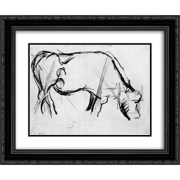 Theo van Doesburg 2x Matted 24x20 Black Ornate Framed Art Print 'Study for Composition VIII (The Cow)'