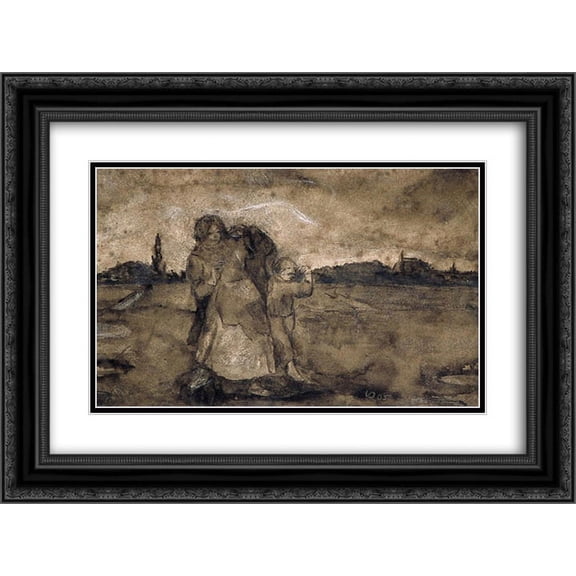 Theo van Doesburg 2x Matted 24x20 Black Ornate Framed Art Print 'Summer Dream'