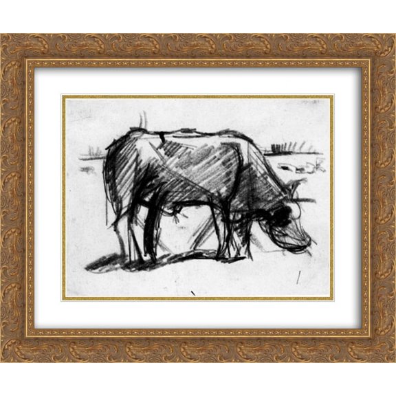 Theo van Doesburg 2x Matted 24x20 Gold Ornate Framed Art Print 'Composition (The Cow)'
