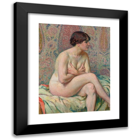 Theo van Rysselberghe 12x14 Black Modern Framed Museum Art Print Titled - Auction (Maude) (1916)