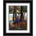 thumbnail image 1 of Theo van Rysselberghe 2x Matted 20x24 Black Ornate Framed Art Print 'Bathers under the Pines by the Sea', 1 of 2