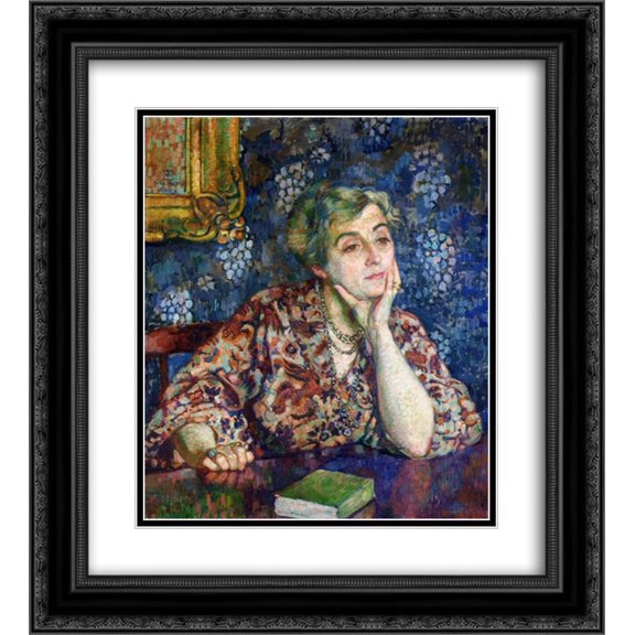 Theo van Rysselberghe 2x Matted 20x24 Black Ornate Framed Art Print 'Maria van Rysselberghe in Jersey'