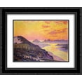 thumbnail image 1 of Theo van Rysselberghe 2x Matted 24x20 Black Ornate Framed Art Print 'Sunset at Ambletsuse', 1 of 2