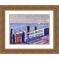 thumbnail image 1 of Theo van Rysselberghe 2x Matted 24x20 Gold Ornate Framed Art Print 'The Jetty', 1 of 2