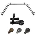 thumbnail image 1 of Theodor 13/16" Double Bay Window curtain rod Adjustable 20"-36", 38"-72" - Black,(ABay-16-2D), 1 of 4
