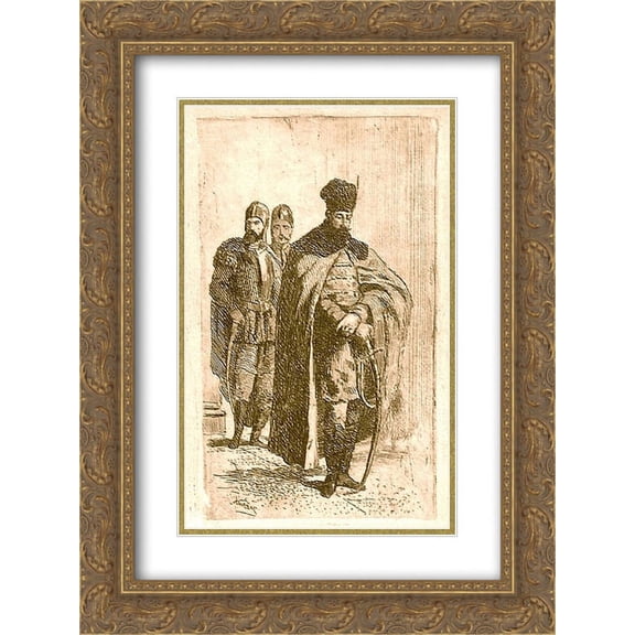 Theodor Aman 2x Matted 20x24 Gold Ornate Framed Art Print 'Michael the Brave'