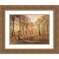 thumbnail image 1 of Theodor Philipsen 2x Matted 24x20 Gold Ornate Framed Art Print 'Late Autumn Day in the J?gersborg Deer Park, North of Copenhagen', 1 of 2