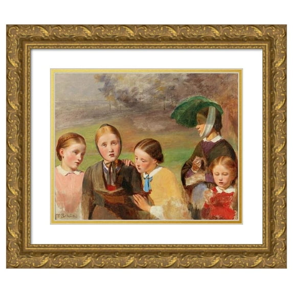 Theodor Schüz 14x12 Gold Ornate Wood Frame and Double Matted Museum Art Print Titled - The Easter Promenade