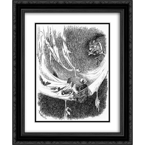 Theodor Severin Kittelsen 2x Matted 20x24 Black Ornate Framed Art Print 'I Spindervevet'