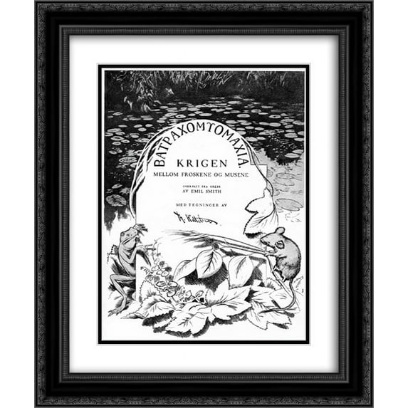 Theodor Severin Kittelsen 2x Matted 20x24 Black Ornate Framed Art Print 'Krigen Mellom Froskene Og Musene 01'