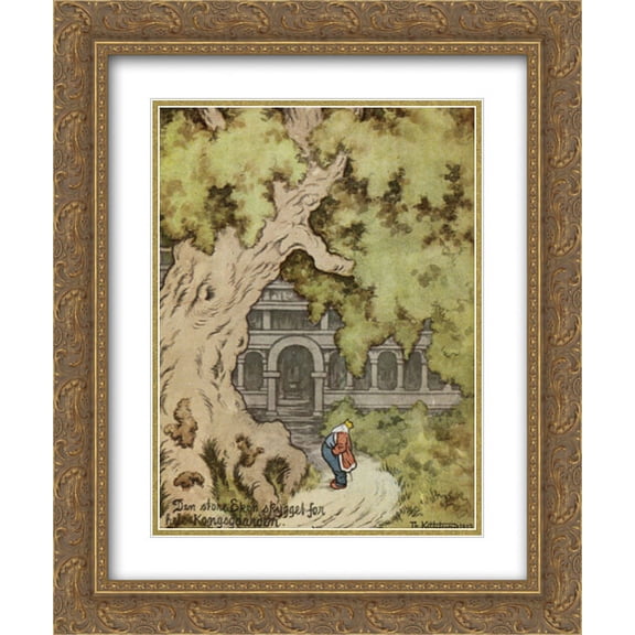 Theodor Severin Kittelsen 2x Matted 20x24 Gold Ornate Framed Art Print 'Den store eken skygget for kongsg?rden'