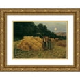 thumbnail image 1 of Theodor Von Hörmann 18x14 Gold Ornate Wood Frame and Double Matted Museum Art Print Titled - Moon Ride After Harvest I (1892), 1 of 4