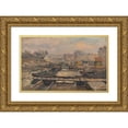 thumbnail image 1 of Theodor Von Hörmann 24x16 Gold Ornate Framed and Double Matted Museum Art Print Titled - Die Fashbasins in the Danubuananal (ca. 1885), 1 of 4