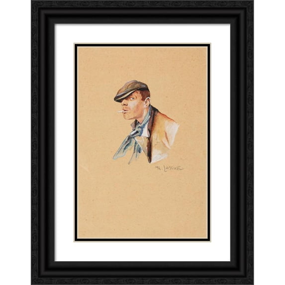 Theodor Zasche 11x14 Black Ornate Wood Framed Double Matted Museum Art Print Titled: A Pulcher