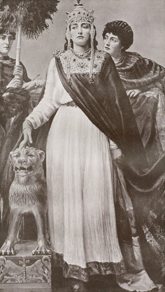 Theodora I C 500 - 548 Empress Of The Roman Byzantine Empire And Wife Of Emperor Justinian I From Harmsworth History Of The World Published 1908 Canvas Art - Ken Welsh Design Pics (20 x 36)