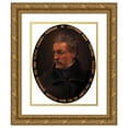thumbnail image 1 of Theodore Alconiere 15x18 Gold Ornate Wood Frame and Double Matted Museum Art Print Titled - Self -Portrait Theodore Alconiere with Friendship Dedication to Dr. Vojtitz (1857), 1 of 4