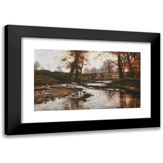 Theodore Clement Steele 18x12 Black Modern Framed Museum Art Print Titled - Pleasant Run (1885)