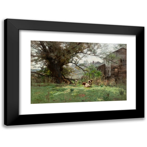 Theodore Clement Steele 18x13 Black Modern Framed Museum Art Print Titled - Morning-Old Schofield's Mill (1893)