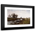 thumbnail image 1 of Theodore Clement Steele 24x18 Black Modern Framed Museum Art Print Titled - Late Afternoon, Dachau Moor (1885), 1 of 5