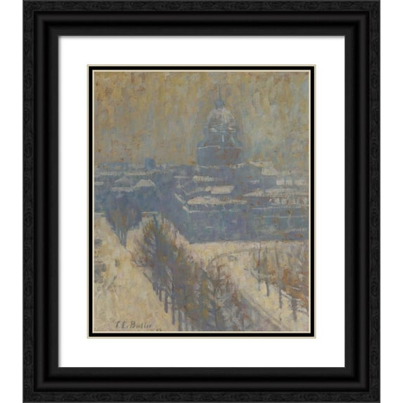 Theodore Earl Butler 15x17 Black Ornate Wood Framed Double Matted Museum Art Print Titled - Les Invalides, Paris (1904)