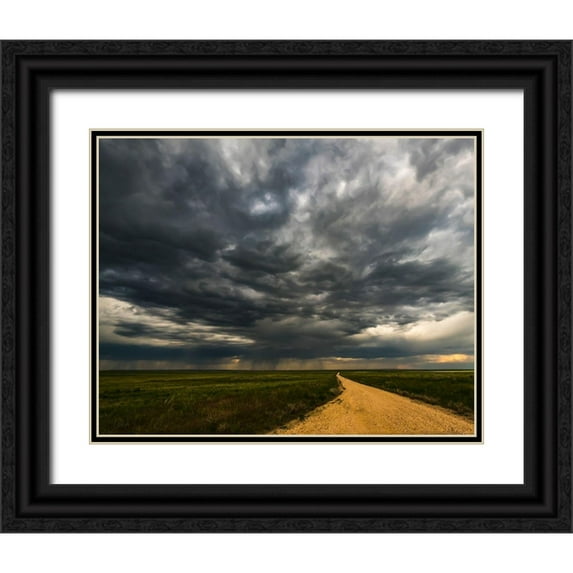 Theodore, George 18x15 Black Ornate Wood Framed with Double Matting Museum Art Print Titled - Colorado-Pawnee Grasslands-storm,