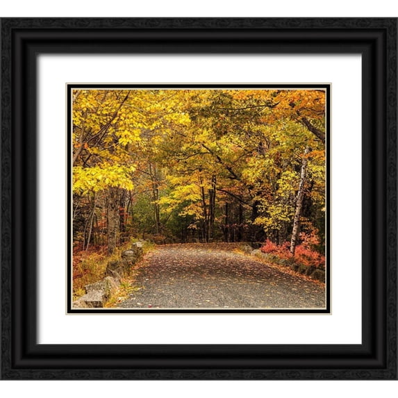 Theodore, George 23x20 Black Ornate Wood Framed with Double Matting Museum Art Print Titled - Maine-autumn colors