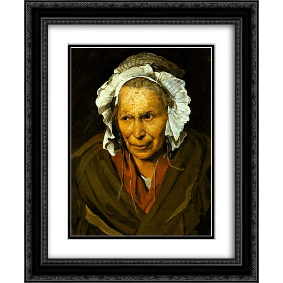 Theodore Gericault 2x Matted 20x24 Black Ornate Framed Art Print 'The Madwoman, or The Obsession of Envy'