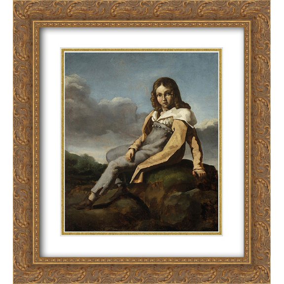 Theodore Gericault 2x Matted 20x24 Gold Ornate Framed Art Print 'Alfred Dedreux as a Child'
