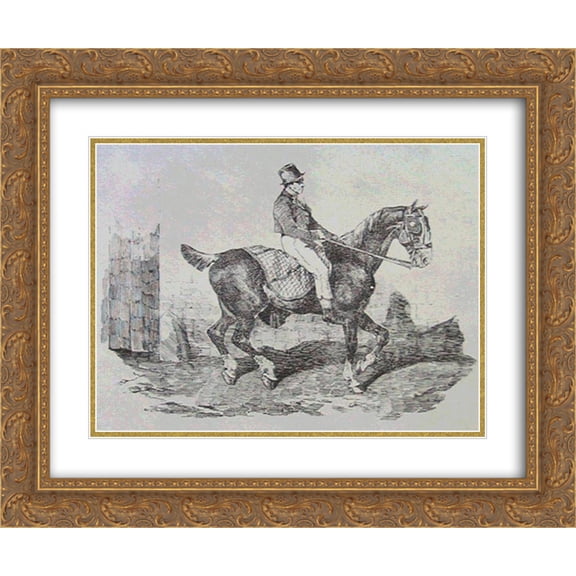 Theodore Gericault 2x Matted 24x20 Gold Ornate Framed Art Print 'Horse?carriage'