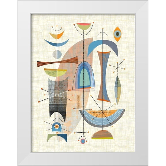 Theodore, James 12x14 White Modern Wood Framed Museum Art Print Titled - Satellite Totems