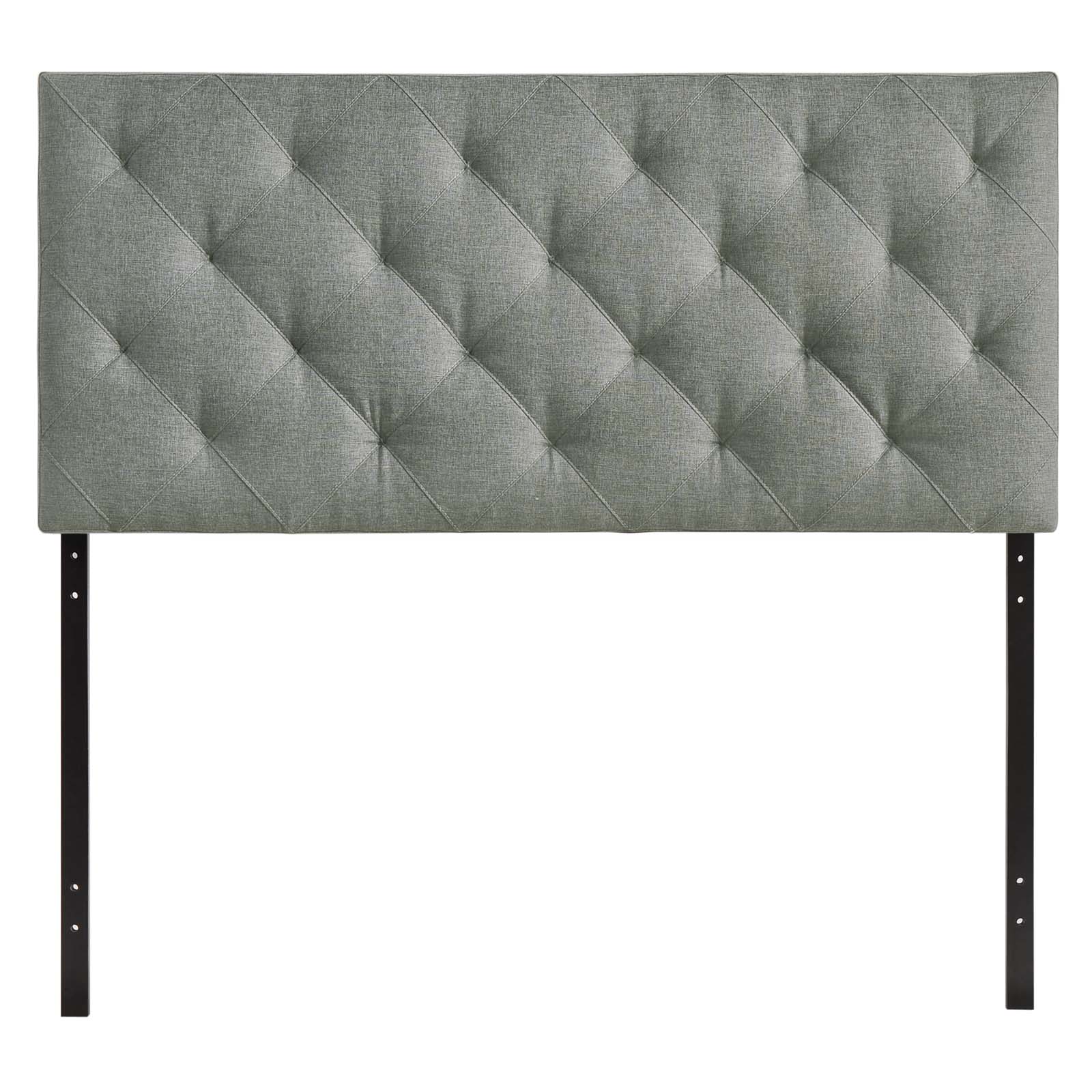 Theodore Queen Upholstered Fabric Headboard Gray