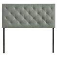 thumbnail image 1 of Theodore Queen Upholstered Fabric Headboard Gray, 1 of 5