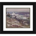 thumbnail image 1 of Theodore Robinson 14x12 Black Ornate Wood Framed Double Matted Museum Art Print Titled: Winter Landscape (1889), 1 of 5