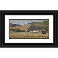 thumbnail image 1 of Theodore Robinson 14x9 Black Ornate Wood Framed Double Matted Museum Art Print Titled: Farm Among Hills, Giverny (C. 1887), 1 of 5