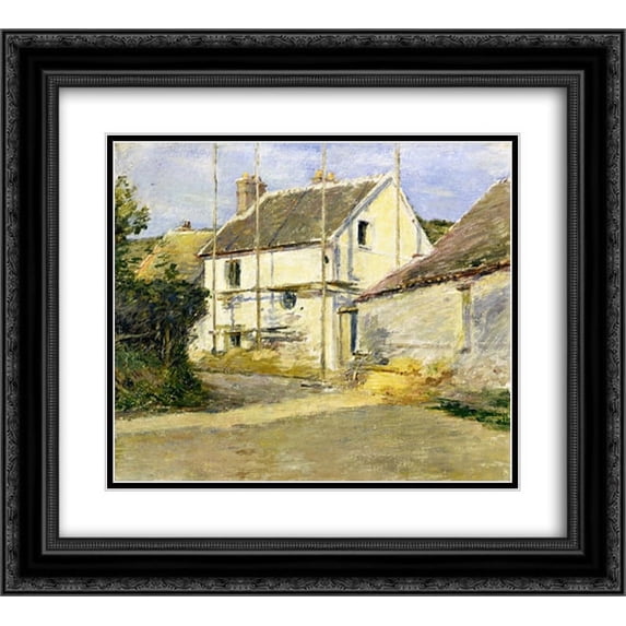 Theodore Robinson 2x Matted 24x20 Black Ornate Framed Art Print 'House with Scaffolding'